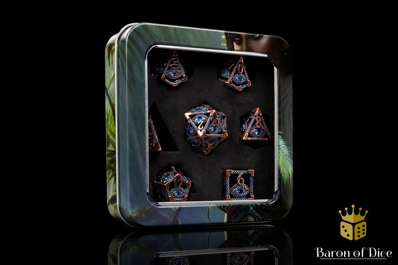 Load image into Gallery viewer, Eye of Providence Metal RPG Dice Set - 7 Pieces
