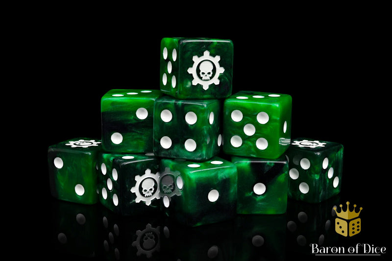 Load image into Gallery viewer, Green Cog Dice
