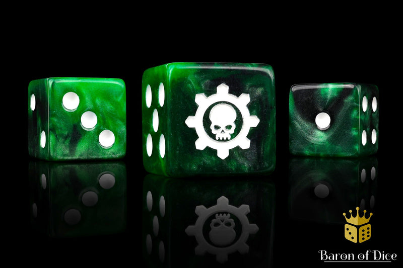 Load image into Gallery viewer, Green Cog Dice
