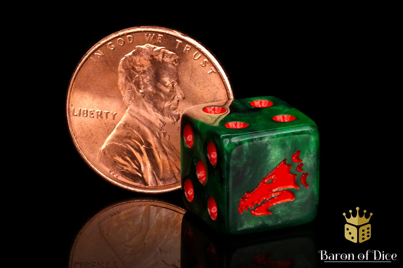 Load image into Gallery viewer, Drake Dice - Green &amp; Orange
