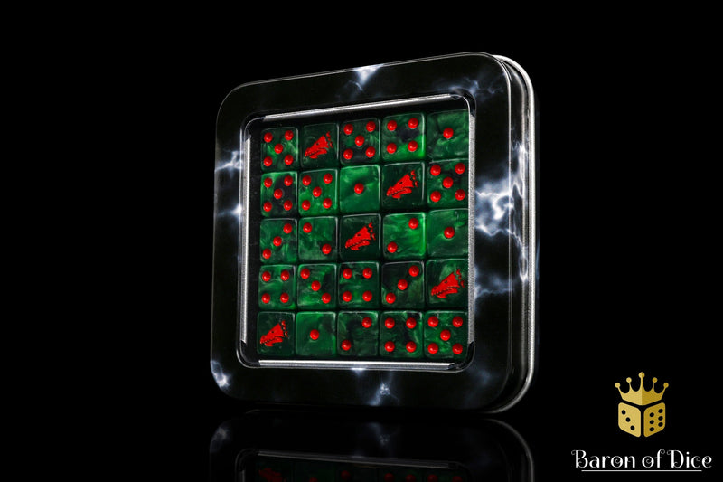 Load image into Gallery viewer, Drake Dice - Green &amp; Orange
