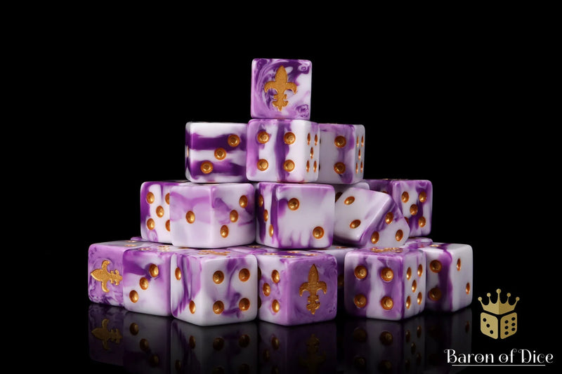 Load image into Gallery viewer, Fleur De Lis Dice - Purple
