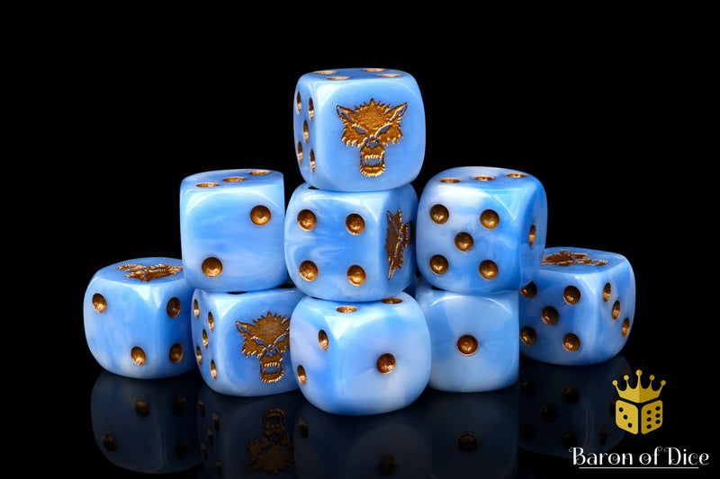 Load image into Gallery viewer, Ice Wolf 16mm Dice
