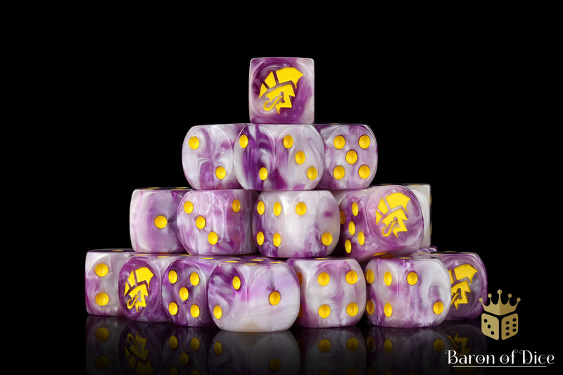 Load image into Gallery viewer, Alien Dice - Purple &amp; Yellow
