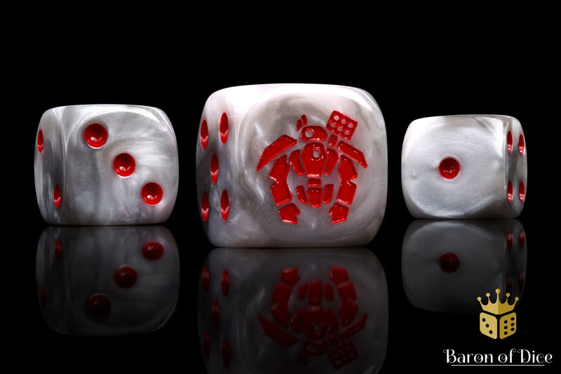 Load image into Gallery viewer, Crisis Robot Dice - White
