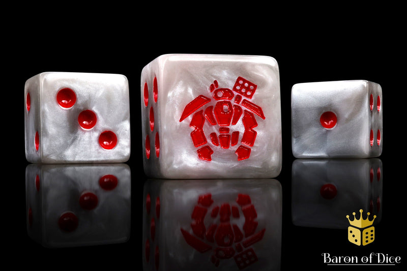 Load image into Gallery viewer, Crisis Robot Dice - White
