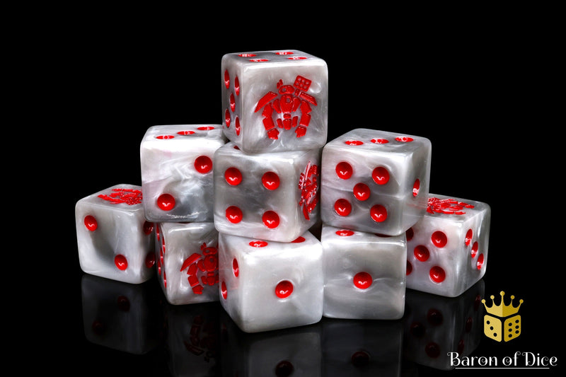 Load image into Gallery viewer, Crisis Robot Dice - White
