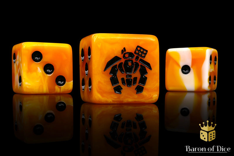 Load image into Gallery viewer, Crisis Robot Dice - Ochre
