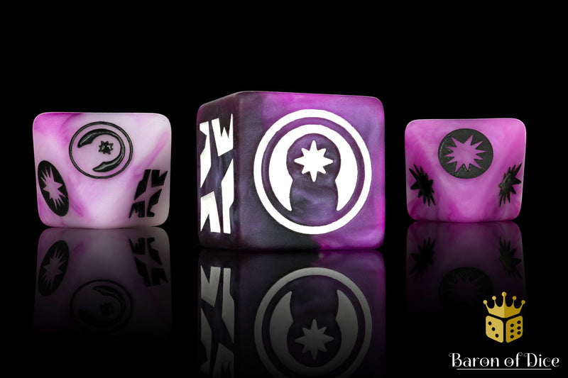 Load image into Gallery viewer, Good Karma (Purple) Galactic Skirmish Dice - Set of 20
