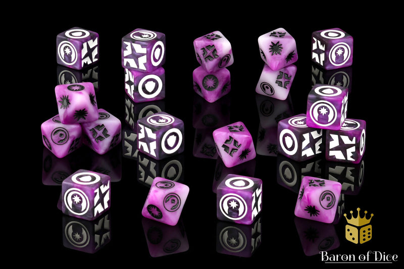 Load image into Gallery viewer, Good Karma (Purple) Galactic Skirmish Dice - Set of 20
