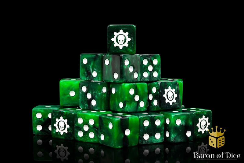 Load image into Gallery viewer, Green Cog Dice
