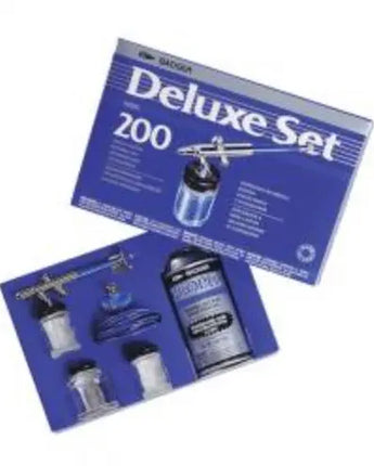 Badger 200 Deluxe Universal Head Siphon Bottom Feed Airbrush Set w/Propel 