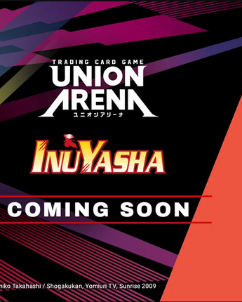 Promotional banner for 'Union Arena' featuring Inuyasha with colorful design elements.