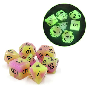 Glow in the Dark Tulip RPG Dice Set 