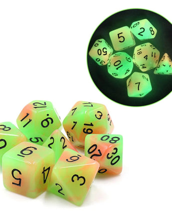 Glow in the Dark Mango RPG Dice Set 