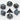 Snow Flake Gemstone - Engraved with Gold RPG Dice Set 