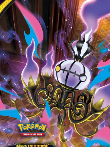 Pokémon trading card with vibrant design and 'Mega Evolution Pitch Black' text.