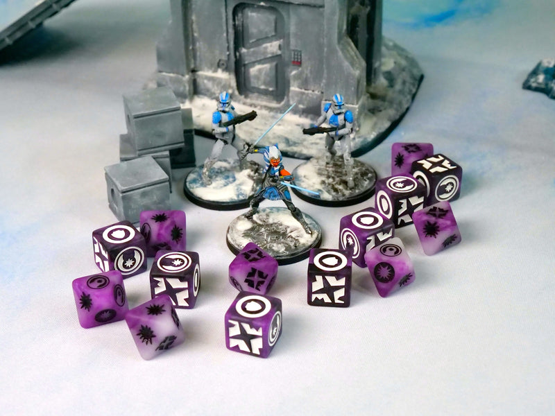 Load image into Gallery viewer, Good Karma (Purple) Galactic Skirmish Dice - Set of 20
