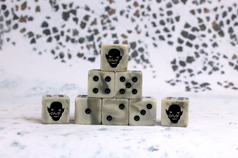 Load image into Gallery viewer, Orc, White, Square 16mm Dice 
