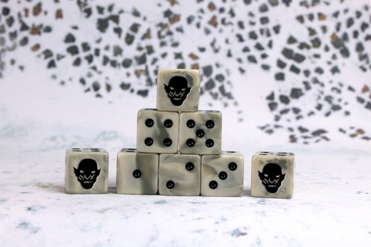 Orc, White, Square 16mm Dice 