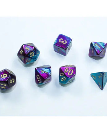 Chessex Dice: Mini 7-Die RPG Set - Gemini: Purple-Teal/Gold 