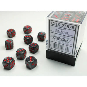 Chessex Dice: Special 12mm D6 (36) - Velvet: Black/Red 