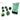 Chessex Dice: Gemini 7-Die RPG Set - Black-Green/Gold 