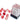 Chessex Dice: Special 12mm D6 (36) - Nebula Red/Silver 