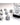 Chessex Dice: Opaque 7-Die RPG Set - White/Black 