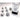 Chessex Dice: Opaque 7-Die RPG Set - White/Black 