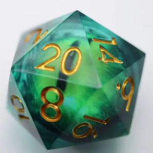 35mm Moving Eye D20 - Green Cyclops Eye (1) 