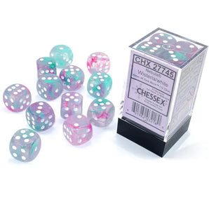 Chessex Dice: Luminary 16mm D6 (12) - Wisteria/White 