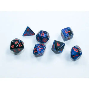 Chessex Dice: Mini 7-Die RPG Set - Gemini: Black-Starlight/Red 