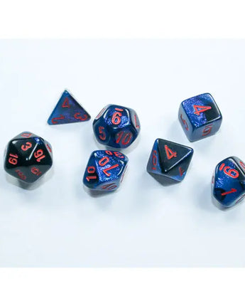 Chessex Dice: Mini 7-Die RPG Set - Gemini: Black-Starlight/Red 