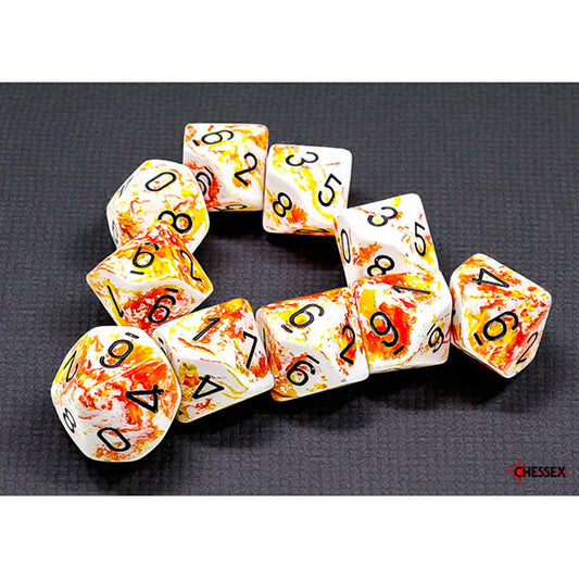 Chessex Dice: 10d10 Brush Dice: Sunrise 