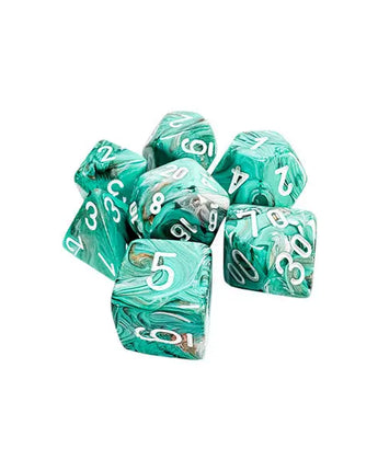 Chessex Mega-Hedrals 7-Die Set - Oxi-Copper/White 