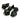 Chessex Dice: Opaque 7-Die RPG Set - Black/Green 
