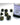 Chessex Dice: 7-Die RPG Set - Leaf: Black Gold/Silver 