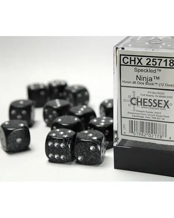 Chessex Dice: Speckled 16mm D6 (12) - Ninja 
