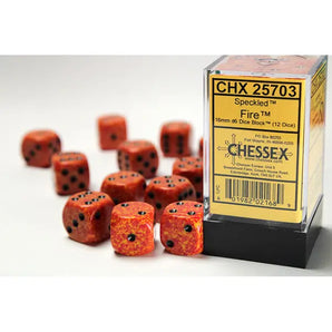 Chessex Dice: Speckled 16mm D6 (12) - Fire