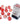 Chessex Dice: Luminary 16mm D6 (12) - Red/Silver 