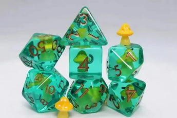 Foam Brain Inclusion Dice RPG Dice Set (7) - Yellow Mushroom 