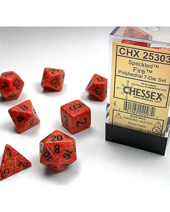 Chessex Dice: 7-Die RPG Set - Speckled: Fire 