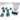Chessex Dice: Gemini 7-Die RPG Set - Steel-Teal/White