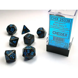 Chessex Dice: 7-Die RPG Set - Speckled: Blue Stars 