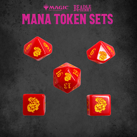 Beadle & Grimms MTG Red Mana Metal Token Set