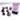 Chessex Dice: Gemini 7-Die RPG Set - Black-Pink/White 