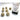 Chessex Dice: 7-Die RPG Set - Marble: Ivory/Black 