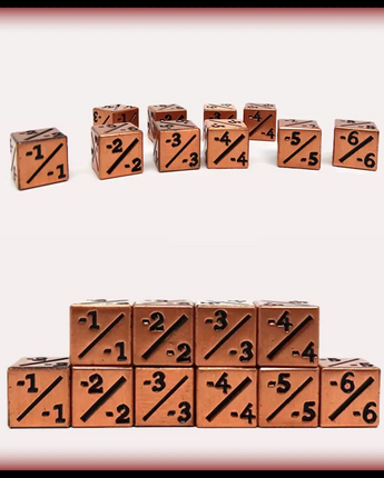 Metal Counter Dice (10) D6 - 12mm Legendary Copper Minus 