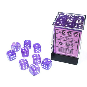 Chessex Dice: Special 12mm D6 (36) - Borealis: Purple/White 